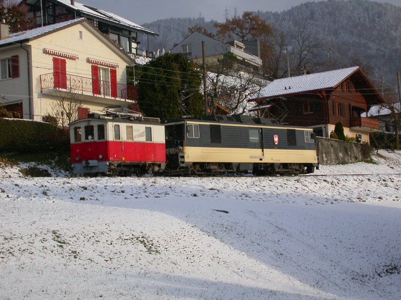 GDe 4/4 6003 He 2/2 1 Blonay 15.11.2007