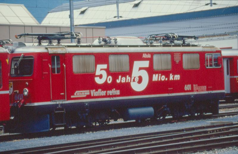 Ge 4/4 I  601 Albula Werbung: 50Jahre 5Mio.km
19.06.03 Landquart