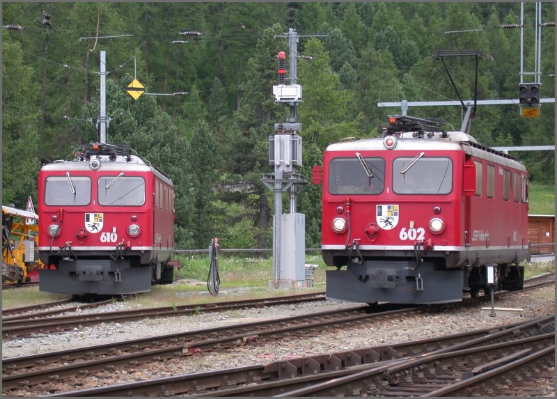 Ge 4/4 I 602 und 610 in Pontresina. (13.06.2007)