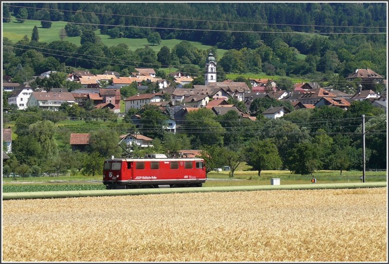 Ge 4/4 I 602  Bernina  als Lokzug unterwegs bei Zizers. (09.07.2008)