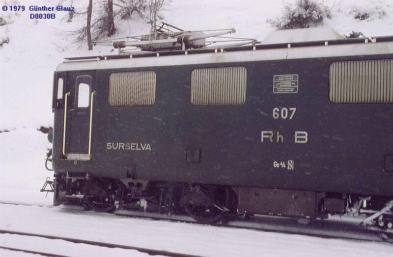 Ge 4/4 I 607 Surselva im Mrz 1979