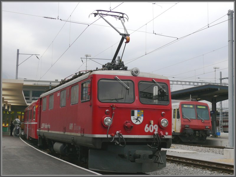 Ge 4/4 I 609  Linard  steht abgestellt im Arosaareal im Bahnhof Chur. (30.10.2007)