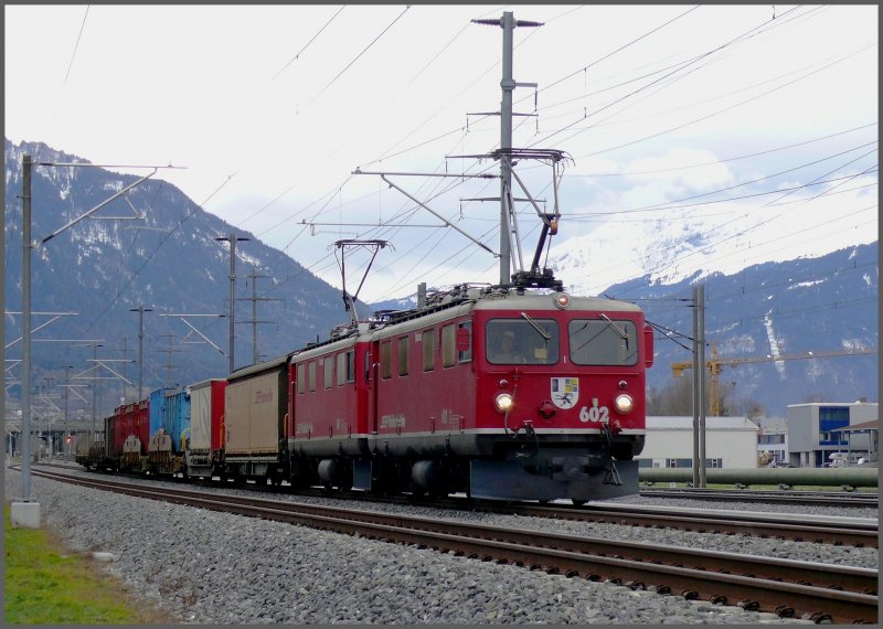 Ge 4/4 I Doppeltraktion auf dem Weg nach Landquart bei Zizers. (21.11.2007)