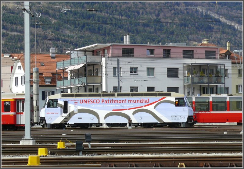 Ge 4/4 III 650  Seewis-Valzeina   in Chur. (15.03.2008)