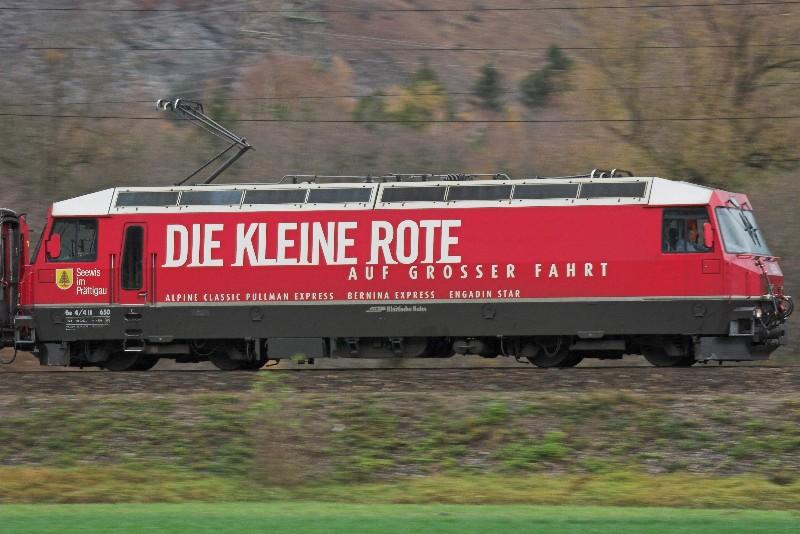 Ge 4/4 III 650 Werbung: Die Kleine Rote
05.11.05 Unterrealta