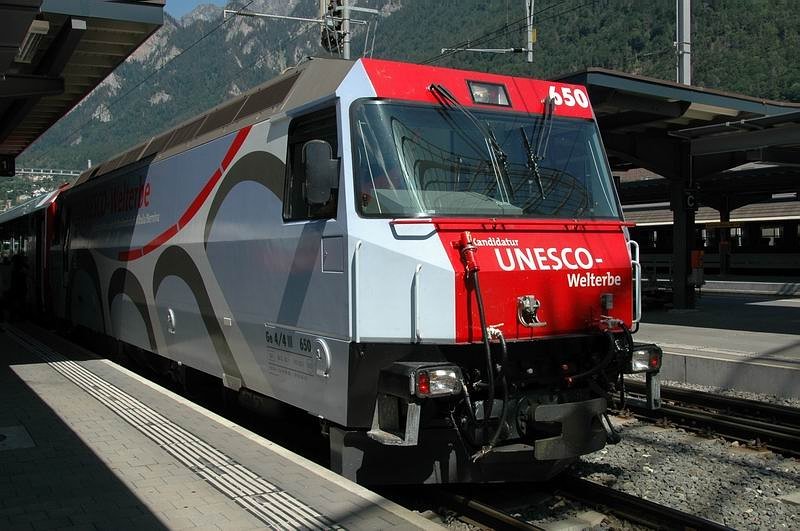 Ge 4/4 III Nr. 650 der Rhtischen Bahn am 28.6.2008 in Chur