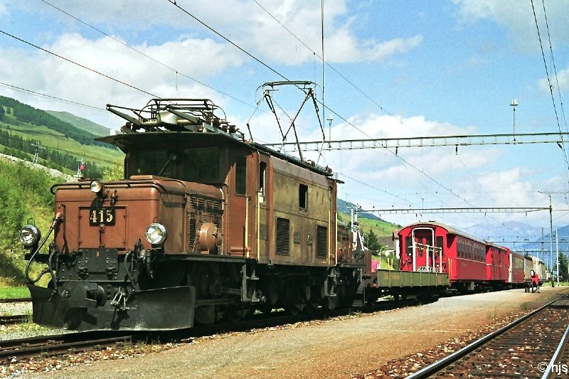 Ge 6/6 I 415 mit GmP 4272 Scuol-Tarasp - Samedan in Scuol-Tarasp (26. August 1993)