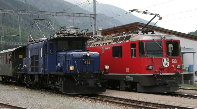 Ge 6/6I 412 blau + Ge 4/4II 613 Domat 
31.07.05 Zernez