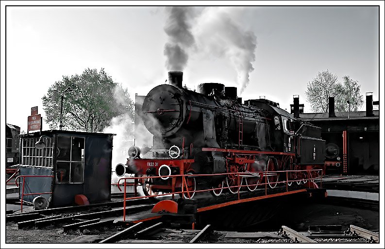 Gegenlichtimpression der Ok22-31, aufgenommen am 2.5.2008 im BW Wolsztyn.