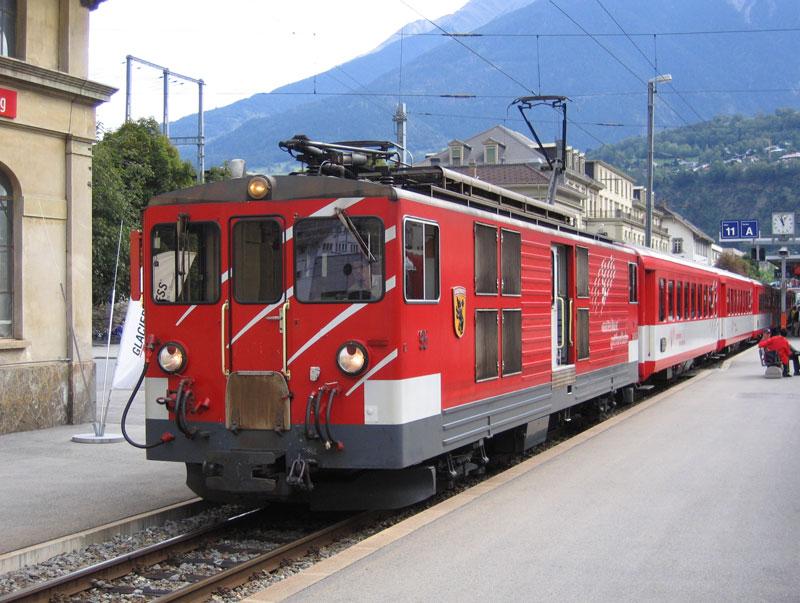 Gepcktriebwagen Deh 4/4 II 95 in Brig - 14.08.2005

