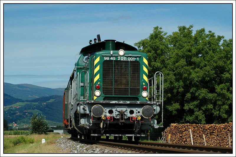 GKB VG 71380 Teil 3: Aufgenommen am 6.7.2007 zwischen Frauental und Gro St. Florian bei der Rckfahrt von Deutschlandsberg nach Graz. Alle 3 Fotos sind vom selben Standort aus entstanden.