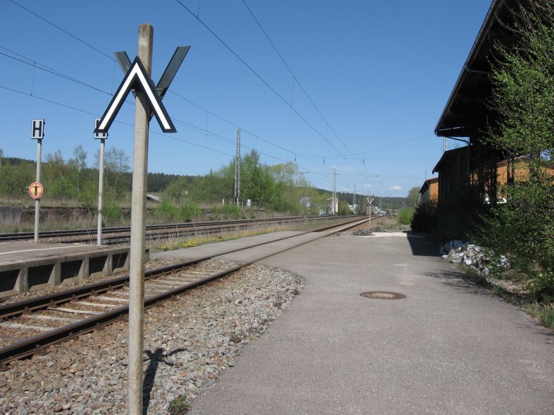 GLeis 3 des Bahnhofs St.Georgen/Schwarzwald an dieser Stelle wird das Feurwehrauto aufgegleist.