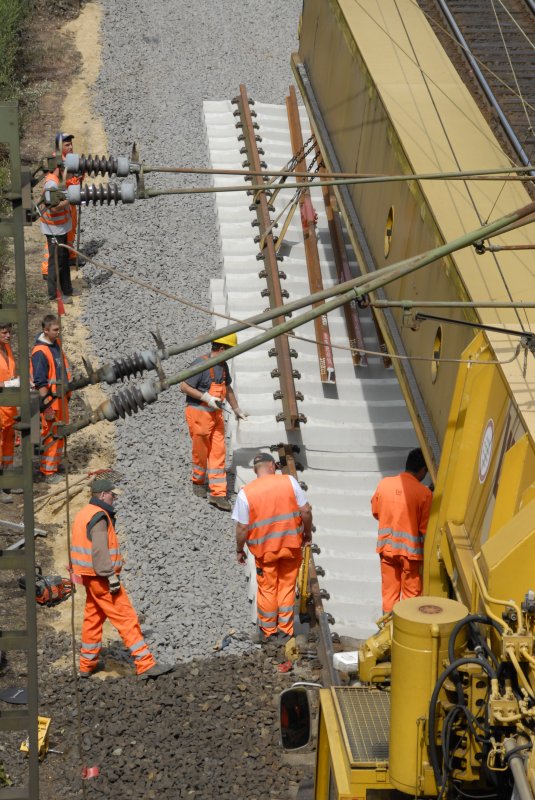 Gleis- und Weichenerneuerung an der Strecke Fulda - Bebra auf Hhe des ehem. Bahnhofes Marbach