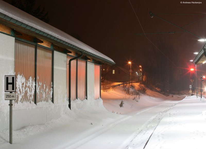 Gleis3 ist da am wenigsten befahrene Gleis des Bahnhof St.Georgens das sich dadurch schn verschneit zeigte 12.2.09