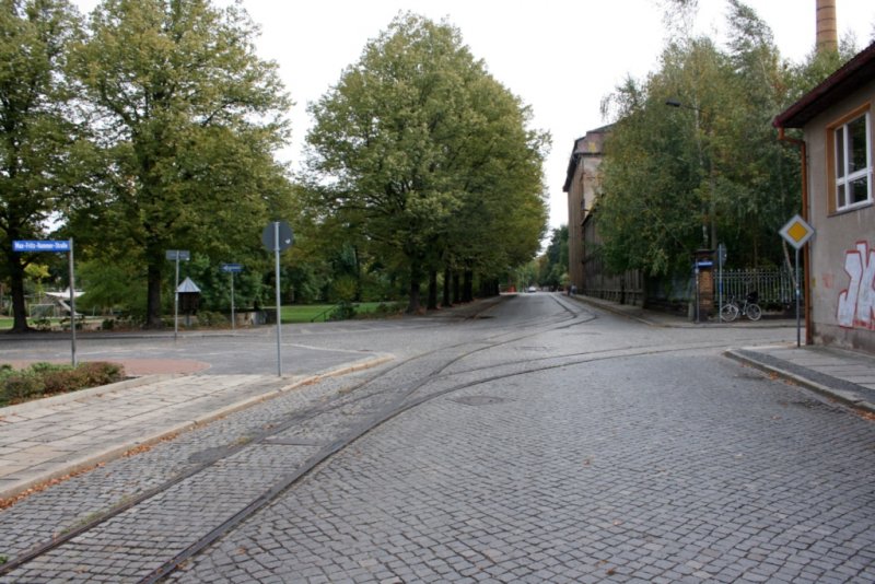 Gleisanlage in der Max-Fritz-Hammer Strae, Blickrichtung Osten, 03.10.09