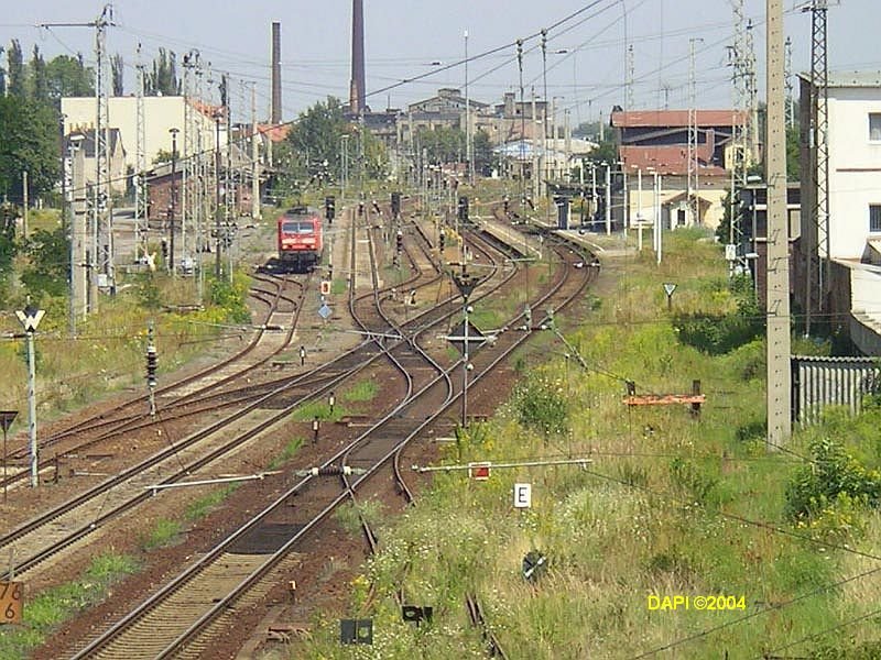 Gleisanlagen des Torgauer Bahnhofes.