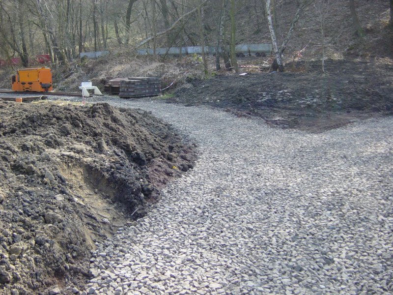 Gleisbau bei der Muttenthalbahn.  21.03.03