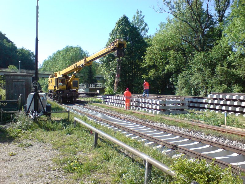 Gleisbauarbeiten am Haltepunkt Burgkirchen/Alz 
Frhjahr 2007