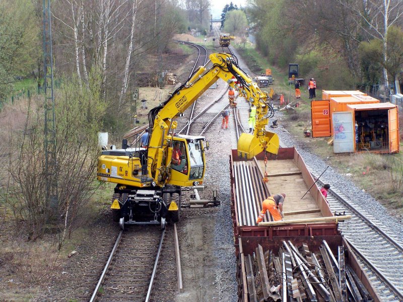 Gleisbauarbeiten Bahnhof Senden(Iller)