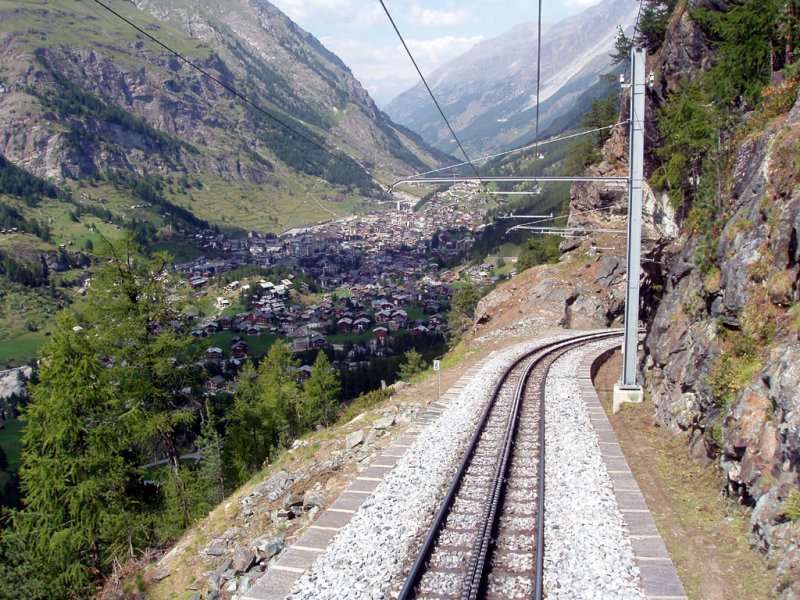 Gornergratbahn, Zermatt, Mattertal. Bei Findelbach. 06.08.07