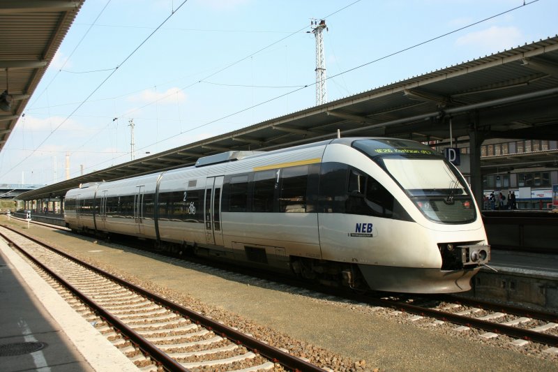 Grenz�berschreitender Verkehr mit NEB VT 643.20 nach Kostrzyn (K�strin) am 28.9.2008 in Berlin Lichtenberg.