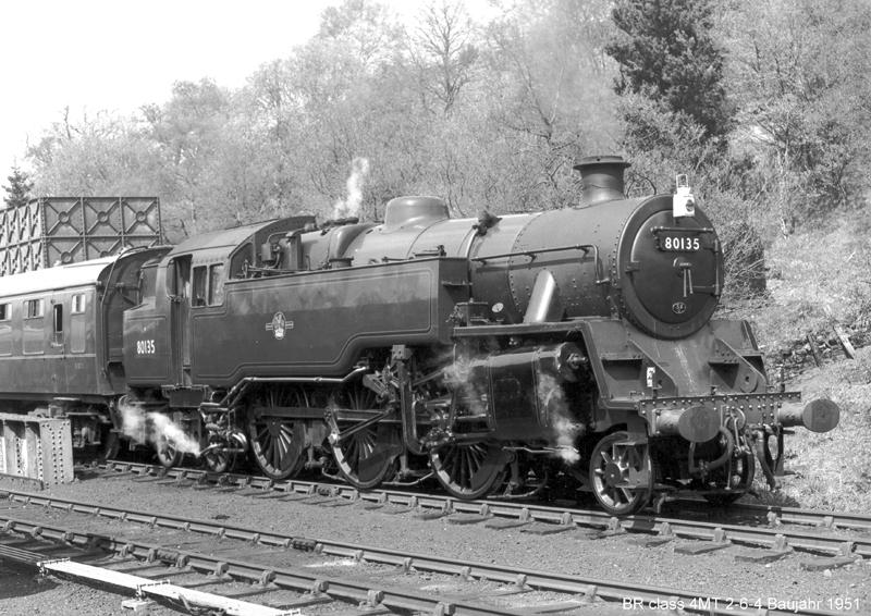 Gro Brtanien: British Rail class 4MT 2-6-4 Tenderlok fr den Regionalverkehr Baujahr 1951, Museumsbahn North Yorkshire Moors Railway