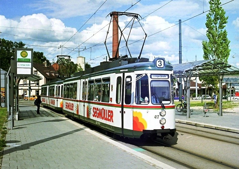 GT4-Traktion 417 + 467 an der (H) Schertlinstrae (9. Juli 2004)