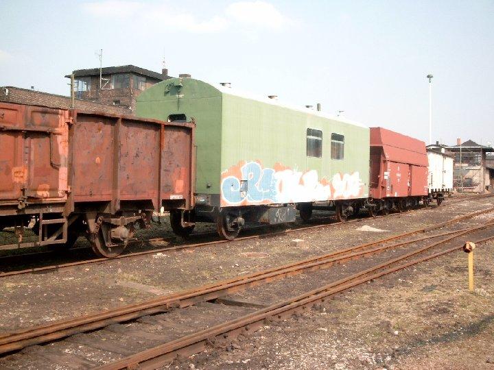 Gterwagen fr Fotogterzug im Bw Stafurt