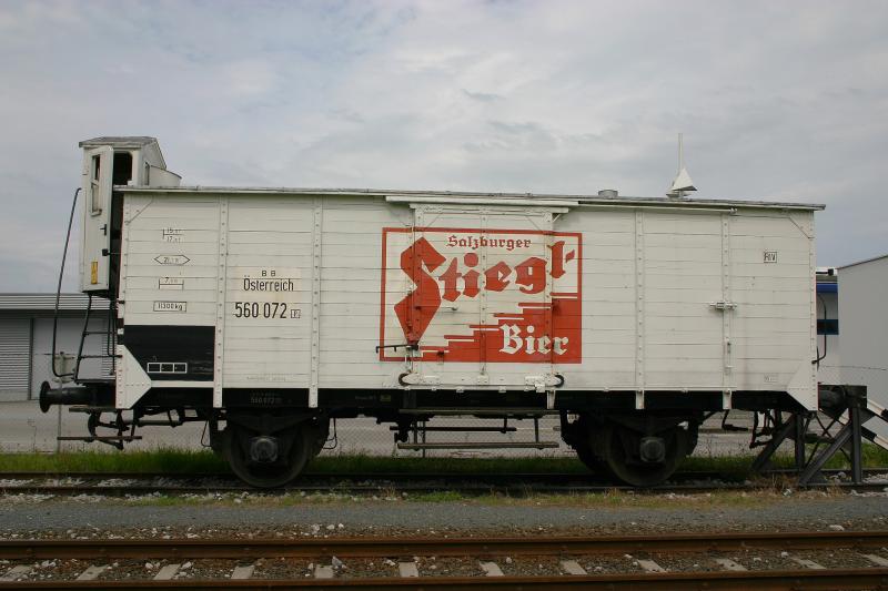 Güterwagen der Stiegl-Privatbrauerei aufgenommen am 14.8.2005 vor der Stiegl-Brauerei in Salzburg.