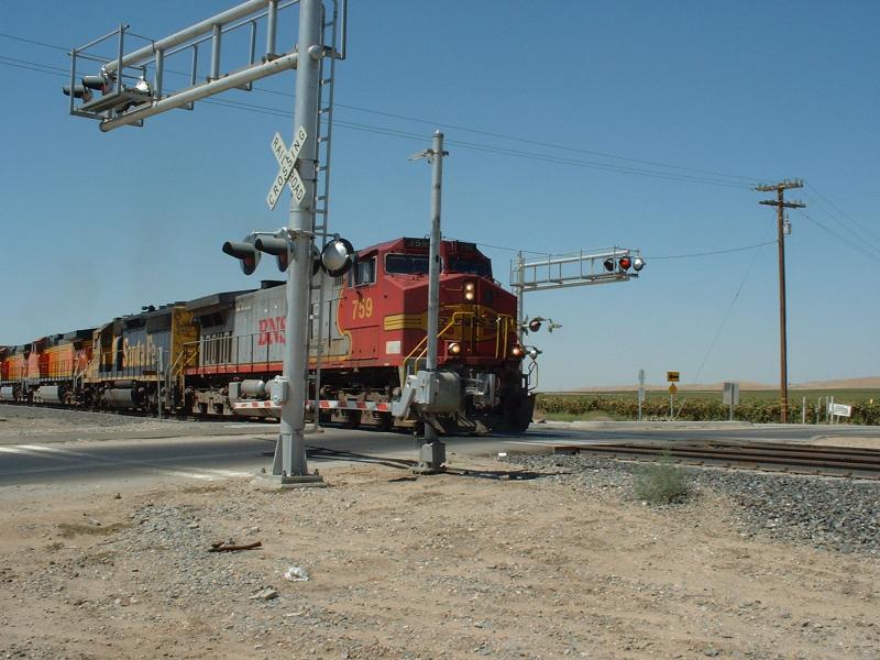Gterzug der BNSF / Santa Fe mit fnf Dieselloks bespannt zwischen Bakersfield und dem Tehachapi - Pass.