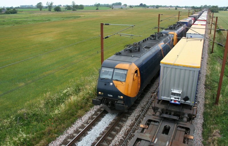 Gterzugtreffen mit 3 dnischen EG (3106) am 29.6.2008 bei Ejby(Fyn).