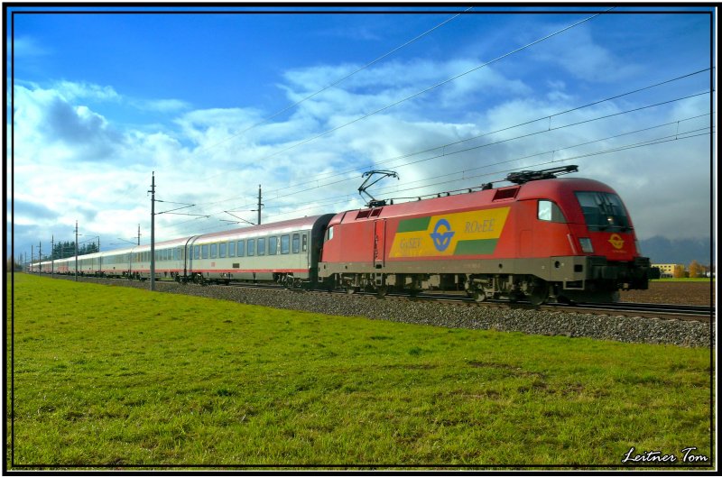GySEV Taurus 1116 060 f�hrt mit EC 32 Allegro Stradivari von Villach nach Wien.
Zeltweg 28.10.2007