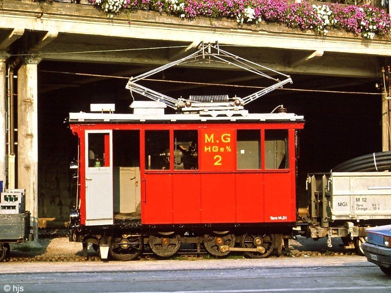 HGe 2/2 Nr. 2 in Montreux (12. September 1985)
