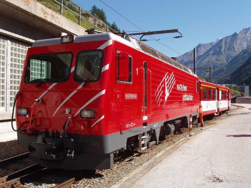 HGe 4/4 1 in Zermatt. 0.08.07