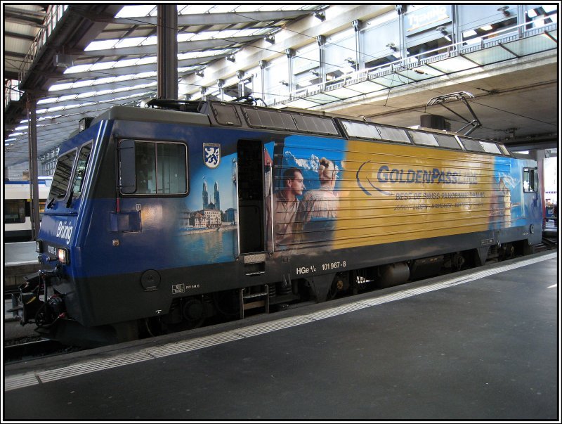 HGe 4/4 101 967 der Zentralbahn am 19.07.2007 in Luzern.