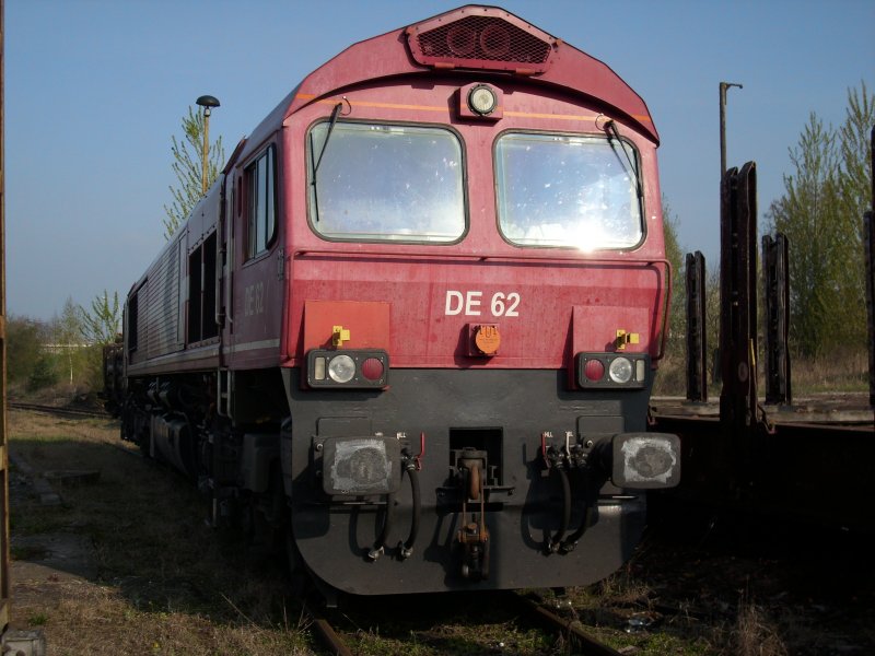 HGK-Lok DE62 am 12.April 2009 in Angermnde. 