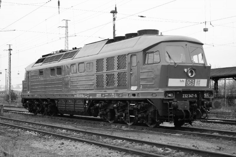 Hier die 232 347 mal in S/W!Sieht doch gut aus,oder?Cottbus den 28.03.09