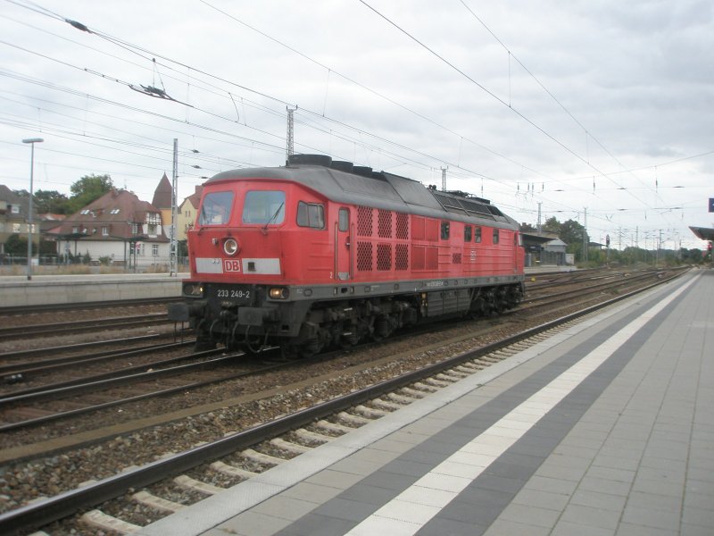 Hier 233 249-2, bei der Durchfahrt am 25.9.2009 duch Angermnde.
