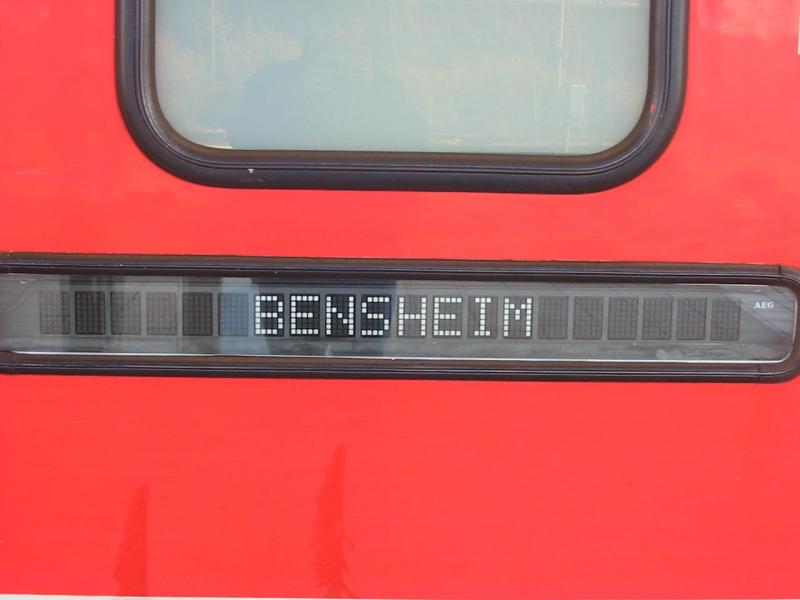 Hier ist die Auenanzeige eines Triebwagen der Baureihe 628.2.