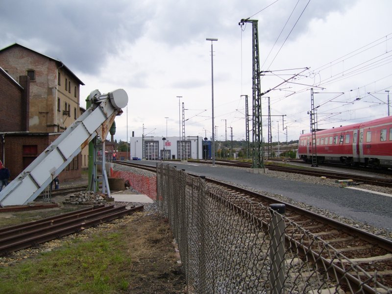Hier Endet das Gelnde des Eisenbahnmuseums Dresden-Altsctadt. Im Hintergrund die neue Wartungshalle der DB. (03.10.08)