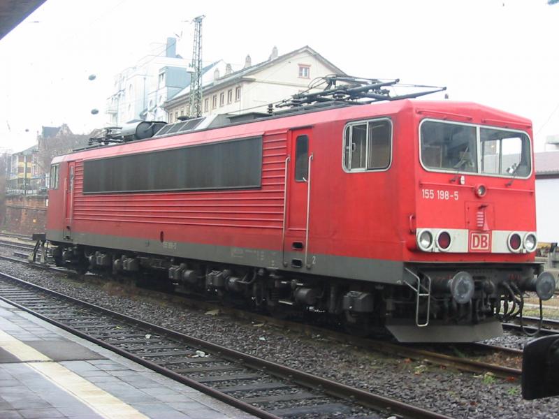 Hier sieht man die 155-198 die am 10.1.2005 in Worms abgestellt war.