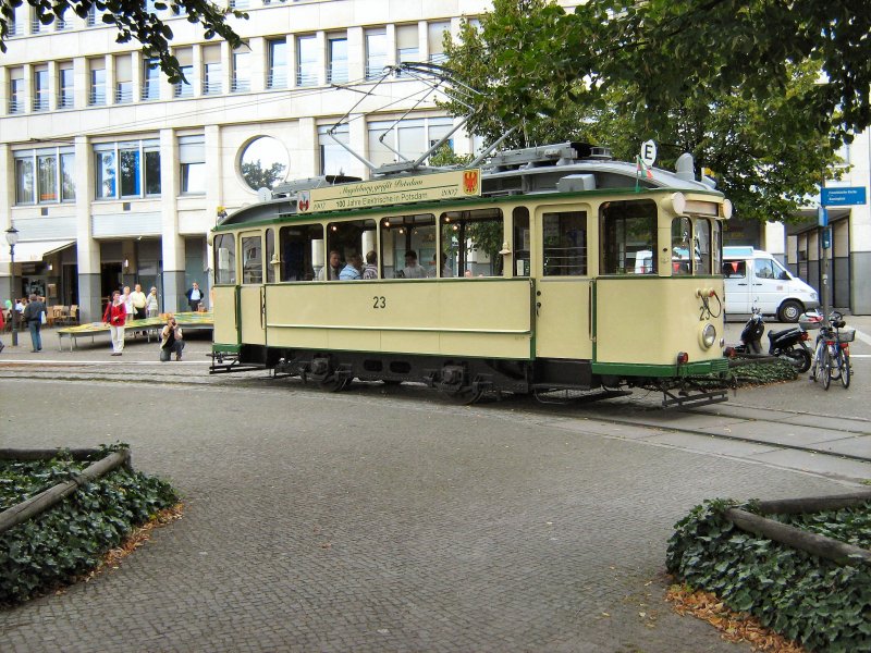Hist. Strassenbahntriebwagen 23 aus Magdeburg zu gast zum Jubilum in Potsdam, September 2007