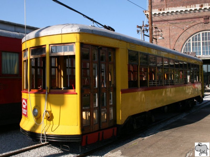 Historische Tram, abgestellt am 25. September 2008 in Chattanooga, Tennessee auf den Gelnde der ehemaligen Union Station.