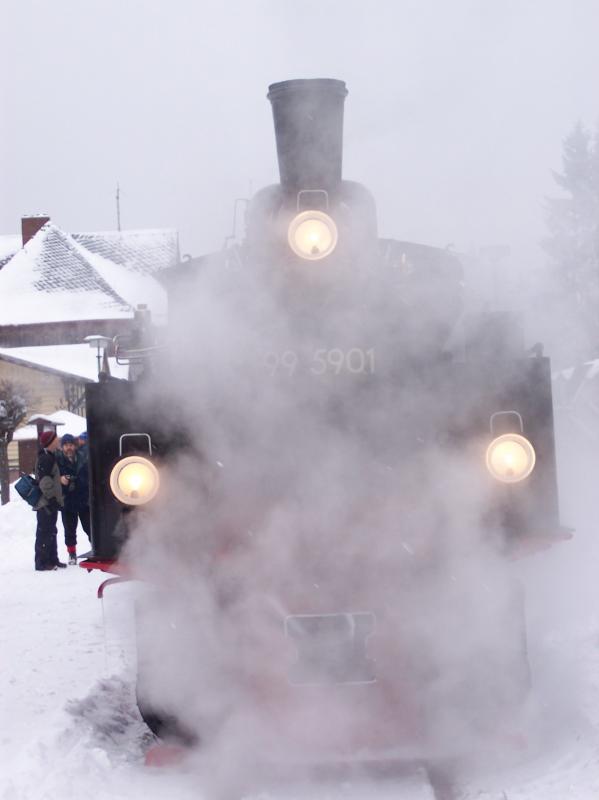 HSB 995901 mit dem Traditionszug in Drei Annen Hohne