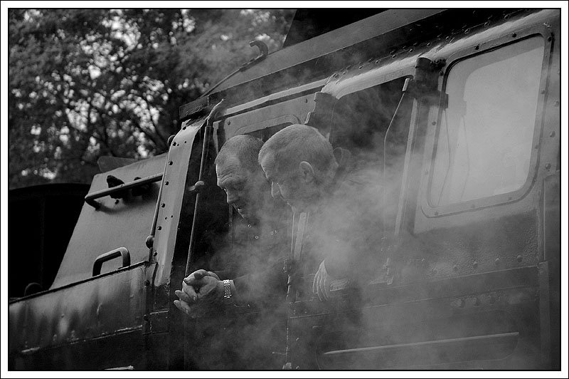 HSB-Lokmannschaft der 99 7245, aufgenommen am 9.10.2007 in Drei Annen Hohne.