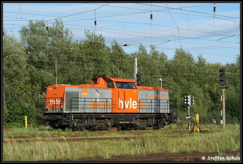 HVLE V160.7 stand am 31.08.09 in Rostock Dierkow.