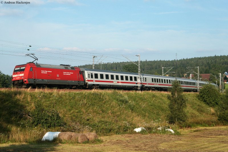 IC 2371  Schwarzwald  (Hamburg Altona-Konstanz) mit Schublok 101 005-7 am km 69,8 5.8.09