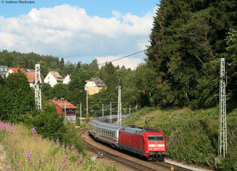 IC 2371  Schwarzwald (Hannover-Konstanz) mit Schublok 101 115-1 am ehemaligen Bahnhof Sommerau 16.7.09