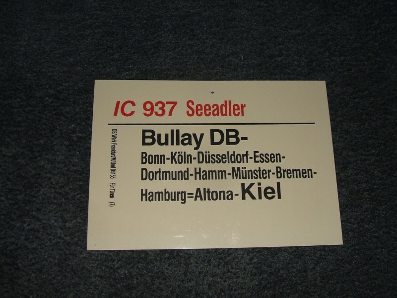 IC 937  Seeadler   von Bullay DB nach Kiel.