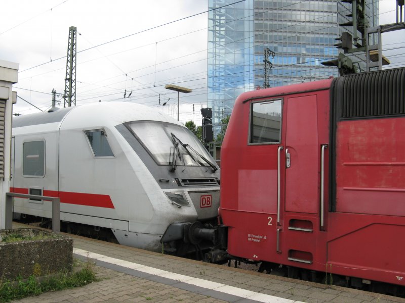 IC Ersatzzug von Frankfurt(Main)Hbf nach Saabrcken Hbf.Am 01.08.08 beim Halt in Mannheim Hbf.